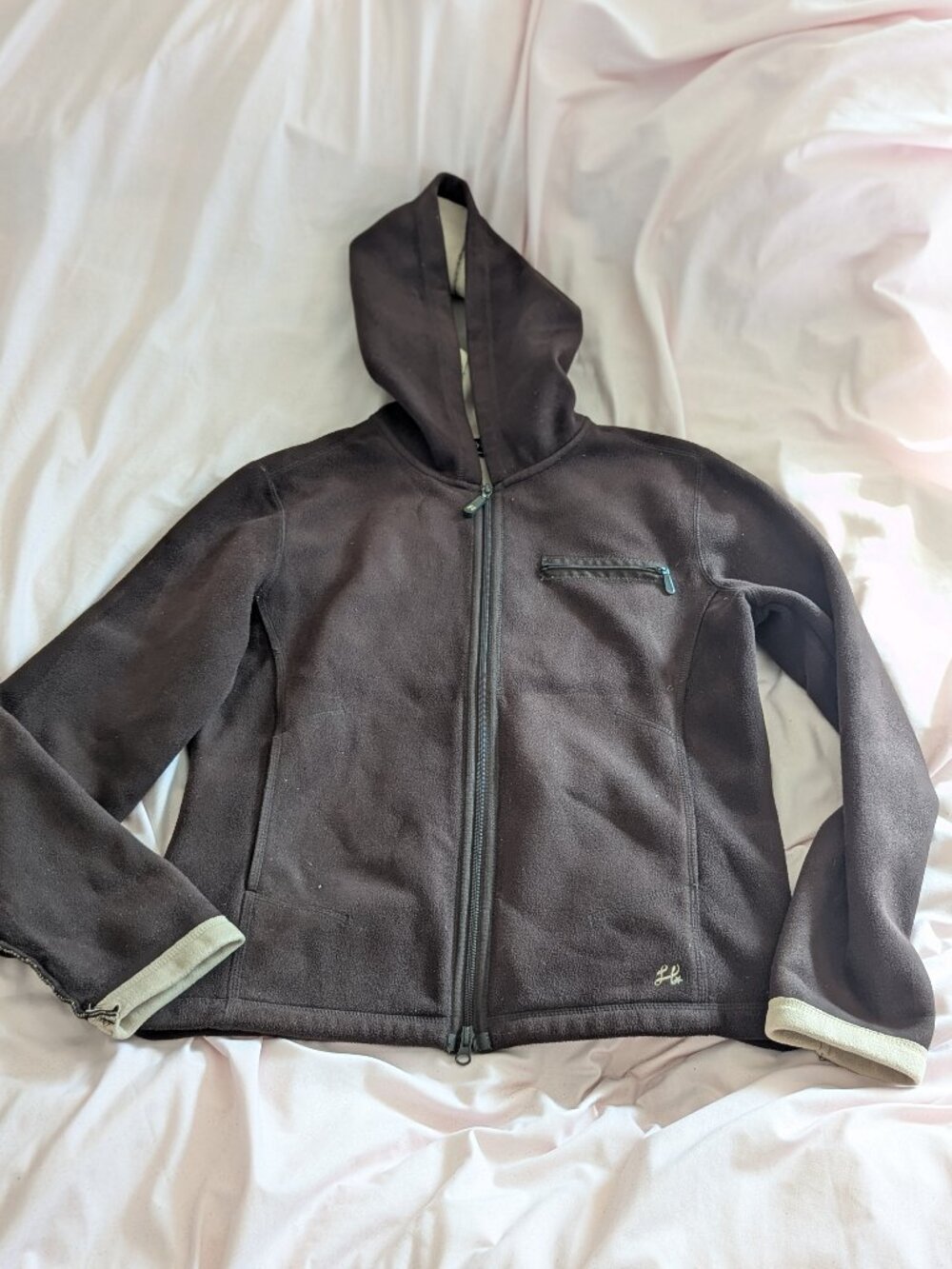 Lady Hathaway Brown Fleece Zip Hoodie HK Size M